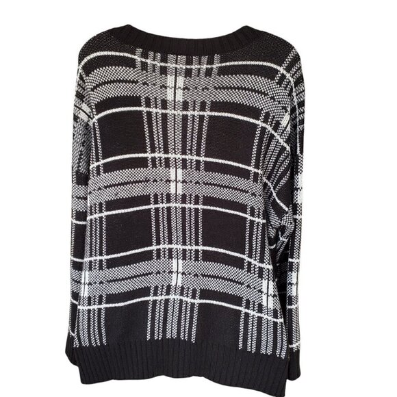 ST JOHN’S BAY PLAID SWEATER XL - Picture 3 of 8